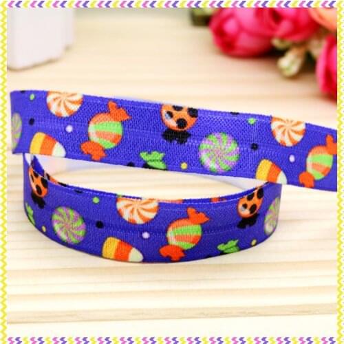 5/8'' Free shipping Fold Elastic FOE halloween printed headband headwear hairband diy decoration wholesale OEM P4366
