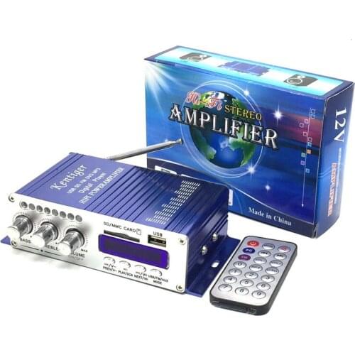 50pcs USB FM Audio Car Stereo Amplifier Radio MP3 Speaker LED Hi-Fi 2 Channel Digital Display Power Player for Auto Motorcycle