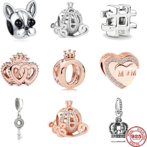 2020 new pet dog crown mom cross heart key pumpkin diy bead fit Original Pandora charms silver 925 bracelet for women jewelry