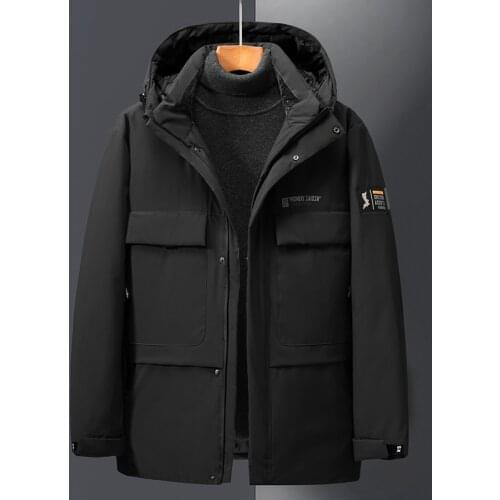 Brand Winter White Duck Down Jacket Mens Fashion Hooded Down Coat Male Top Quality Thick Warm Winter Jacket Men Black Outwear