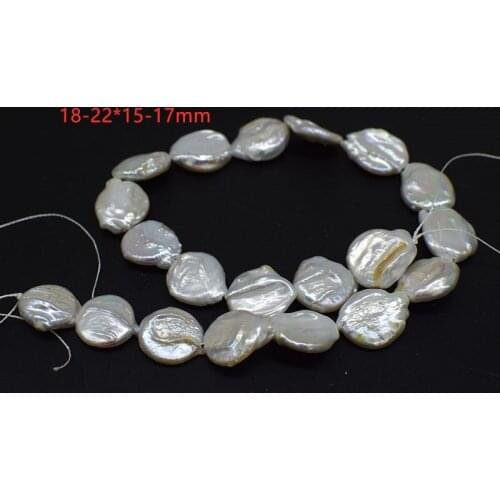 Loose beads pink/white /purple flat oval coin pearl 18-22mm freshwater 14" for DIY jewelry making FPPJ wholesale beads nature