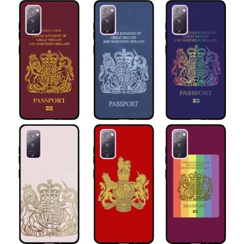 United Kingdom British Passport Case For Samsung Galaxy S20 Ultra FE S10e S8 S9 S10 Plus Note 10 9 Note 20 Ultra Cover