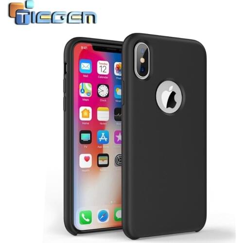 TIEGEM Liquid Silicone Phone case for iPhone Xs Luxury Shockproof Protective Shell Cover Phone Case for Apple for iPhone X