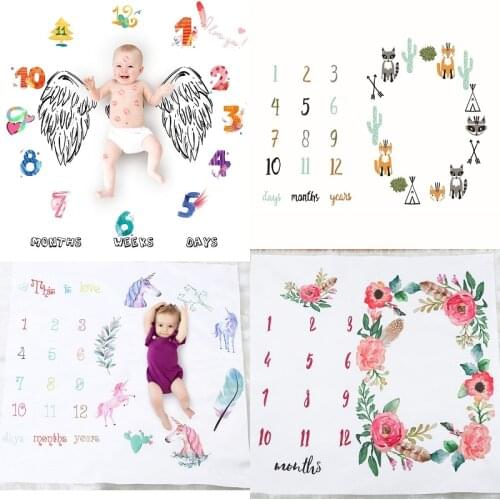 Cute Multi-Function Baby Play Mats Infant Portray Milestone Photography Backdrop Blanket Nordic Kids Bed Room Decor Photo Props