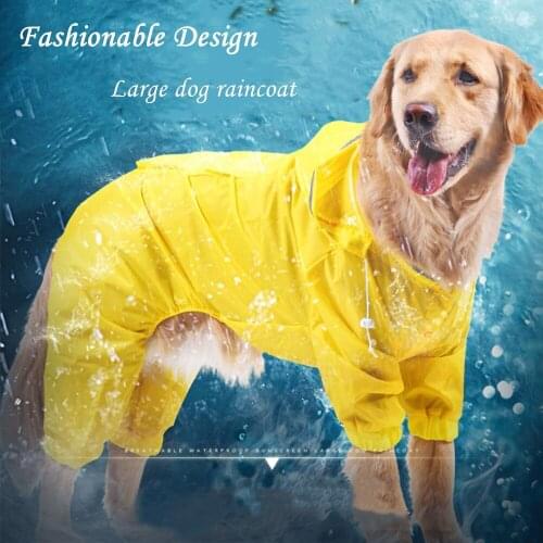 Dog Raincoat Jumpsuit Rain Coat for Large Dogs Pet Cloak Labrador Waterproof Golden Retriever Jacket