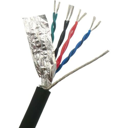 Flexible Shielded Twisted Pair Cable 8 core 0.14, 0.2, 0.3mm² 100m 485 Signal Data Control Wire for Encoder (26,24,22AWG)