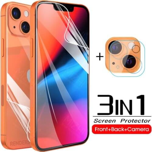 3-in-1 Hydrogel Soft Film For IPhone 13 Pro Max Mini IPhone13 ProMax Aifon 13Pro 13Mini Back Screen Protector Camera Lens Glass