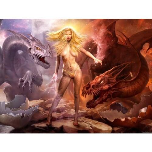 JMINE Div 5D naked woman lady dragon Full Diamond Painting cross stitch kits art High Quality Portrait 3D paint by diamonds
