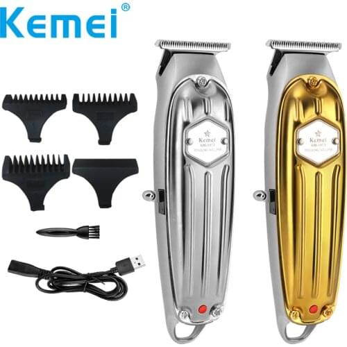 Kemei All-metal Professional Hair Trimmer for Barber Rechargeable Men Electric Beard Baldheaded Hair Cutting Machine