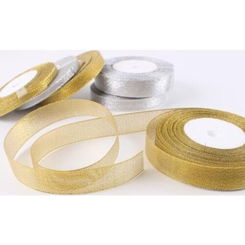 2cm 25yards Multicolor Glitter Ribbons for Sewing Weave Wedding Christmas Cake Gift Home Room Decoration Craft DIY Bow Supplies