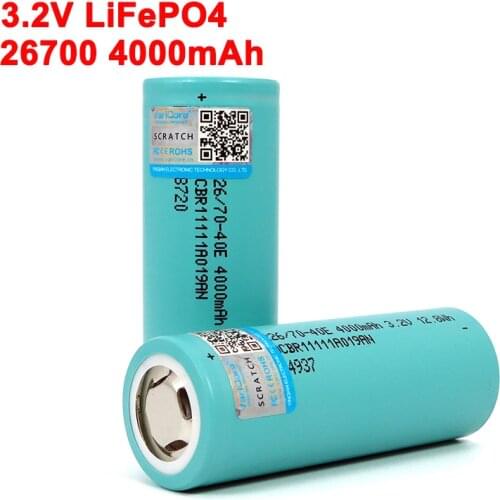 3.2V 26700 4000mAh LiFePO4 Battery 3C Continuous Discharge Maximum 5C High power battery For Electric car scooter Energy storage