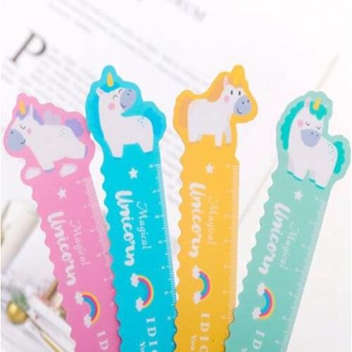 1Pcs Unicorn Magnetic Ruler Kawaii Stationery Novelty Cute Rulers Student Soft Design Ruler Set of Drafting Rules SchoolSupplies