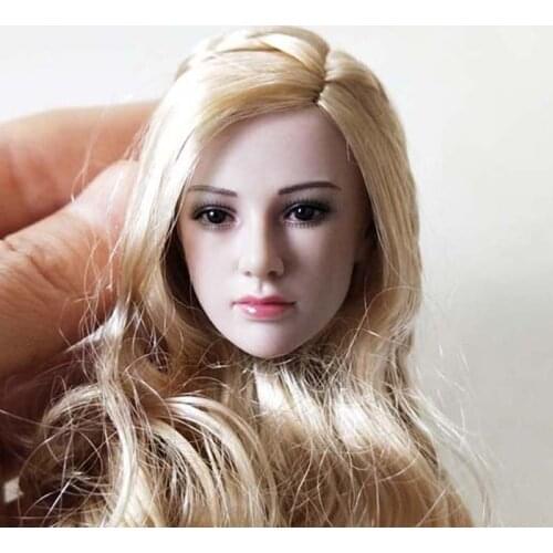 1/6 Scale Blonde Girl Female Head Sculpt Norwegian Tariah Silver Valkyrie Head for TBLeague Pale Body Figure
