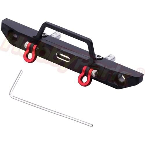Hobbypark Metal Aluminum Front Bumper with D-Ring Tow Shackle, Replacement for Axial SCX24 1/24 RC Crawler Car