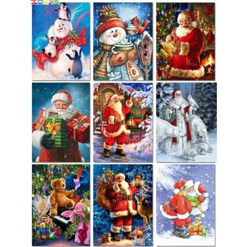 ZOOYA 5d Full Square Diamond Painting Embroidery Mosaic Cross Stitch Santa Diamond Needlework Home Decoration Painting A60006