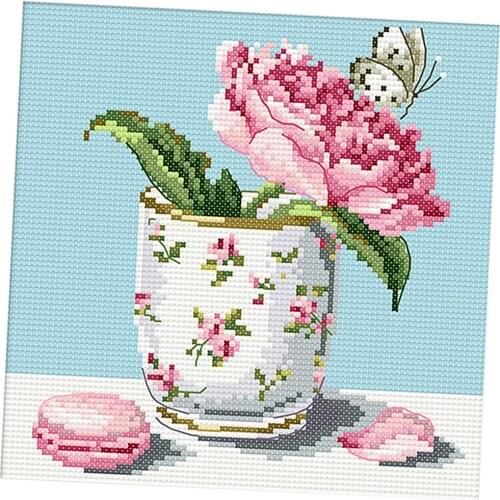 Handmade Flowers Stamped Cross Stitch Kits Dimensions for Beginners Embroidery 11CT 14CT NeedleWork DIY