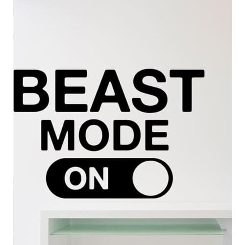 Beast Mode Wall Decal Fitness Gym Motivational Quote Sticker Home Crossfit Sport Poster Workout Inspirational Art Decor C113