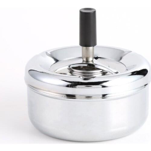 Stainless steel ashtray tire type Windproof Rotating Practical Smokeless Metal Ashtray Round Ashtray