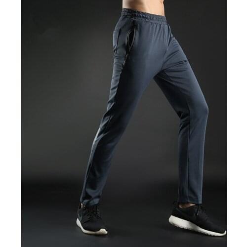 2018 New Running Pants Men Slim Basketball Leggings Pants Men Soccer Training Trousers Pockets Gym Fitness Running Jogging Pants