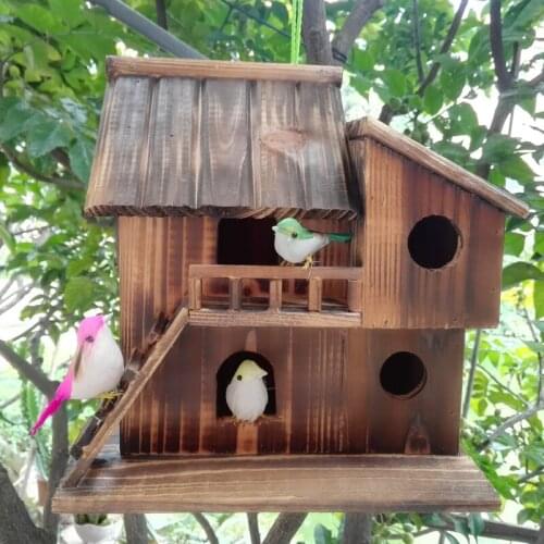 New 35*35*25.5 cm Wood preservative outdoor birds nest wood preservative bird nest decoration bird house wooden bird cage toy