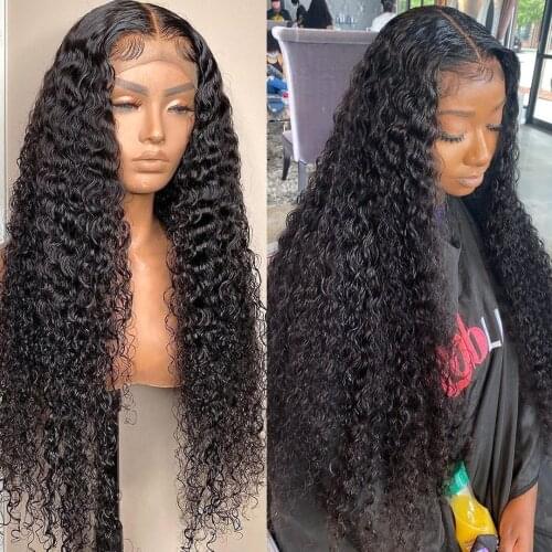 Glueless Curly Human Hair Wigs 13x4 Kinky Curly Lace Front Human Hair Wigs For Women Transparent Lace Wigs Pre Plucked Hairline