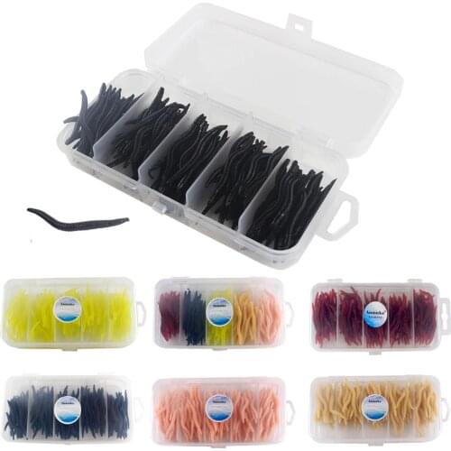 150Pcs Soft Lure Fishing Simulation Earthworm Worms Fishing Lure Tackle Lifelike Fishy Smell Lures Silicone Fishing Accessories