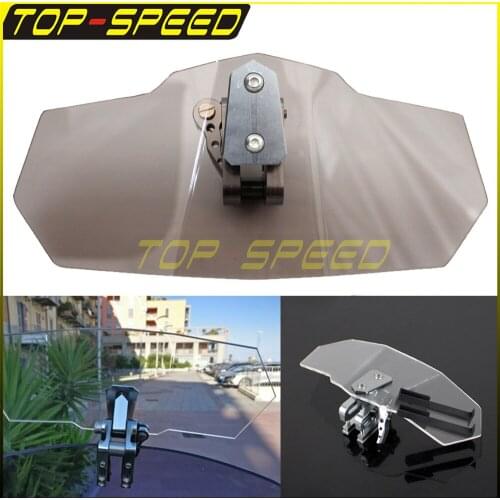 Clear /Smoke Universal Motorcycle Adjustable Clip On Windscreen Windshield Deflector For Suzuki Honda Yamaha Kawasaki BMW