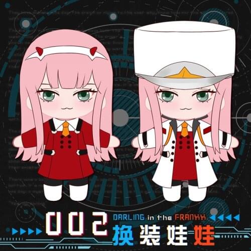 Q Style Anime Cartoon DARLING in the FRANXX Zero Two Dress Up Plush Doll Toy Cosplay Prop Decor Collection Women Men Gift