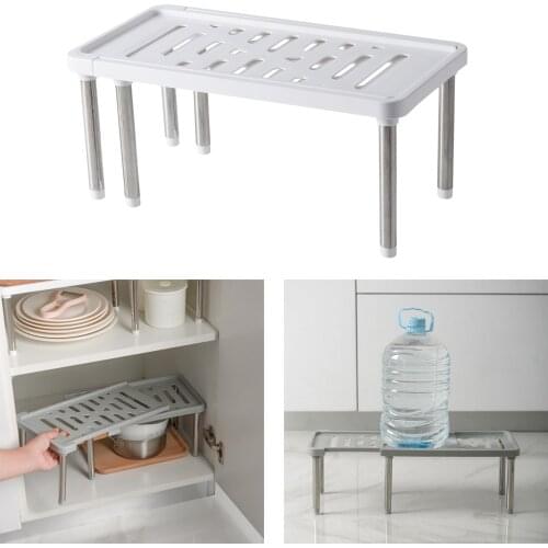Under Sink Expandable Shelf Organizer Rack Kitchen or Bathroom Adjustable Storage Shelves