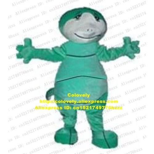 Happy Green Genetic Freak Natures Error Moon-calf Geek Weirdo Mascot Costume With Bright Black Eyes Pig Nose No.6214 Free Ship