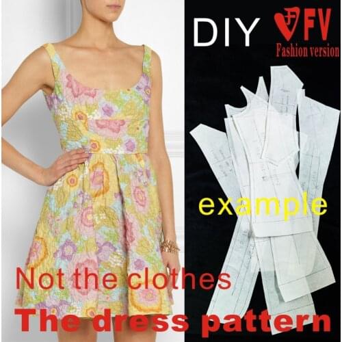 Clothing DIY The dress Dresses Sewing Pattern cutting drawing Womens Dress Sewing Template BLQ-76