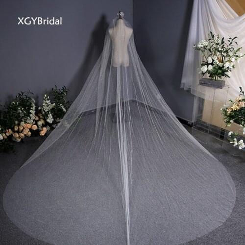 2021 New Arrival Wedding Veils Hot Sell Long Tail One Layer With Comb White Polyester For Marriage Bridal Accessories