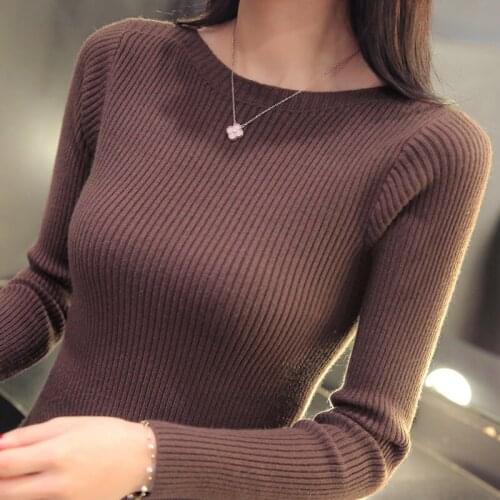Slim collar sweater female short sleeve sweater solid head tight long sleeved shirt 2017 Hitz