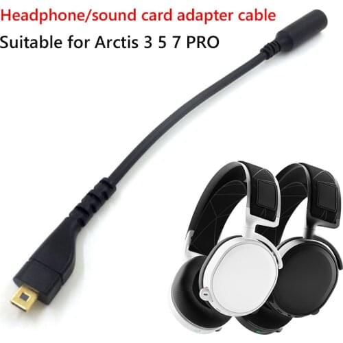 12cm Replacement Sound Card Audio Cable for SteelSeries Arctis 3 5 7 PRO Gaming Headphones Sound Card Extension Cord Line