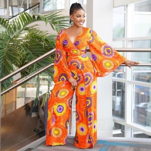 Two Piece Womens Plus Size Clothing Printed Lace Up Top + Wide Legged Pants Suit Casual Lday Work 2 Piece Set Fashion Outfits