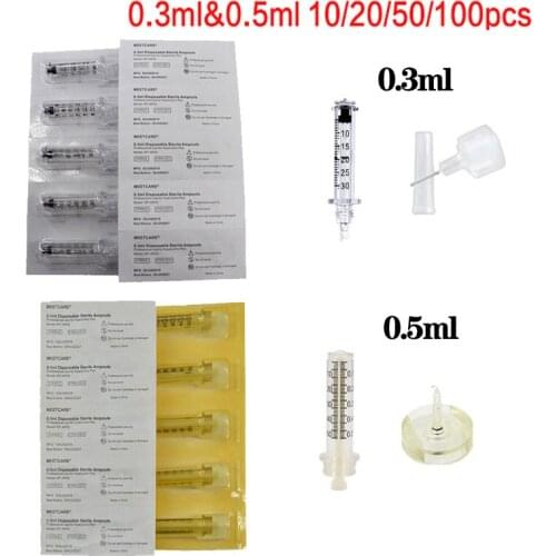 0.3ml 0.5ml Disposable Ampoule Head for Hyaluron Pen Anti Wrinkle Lip Lifting with High Pressure Lip Injection Water Syringe