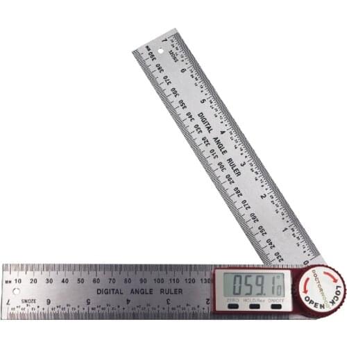 0~300mm LCD Screen Digital Ruler Stainless Steel Multifunctional Measuring Ruler Hold Function 360 Measuring Reverse Measurement