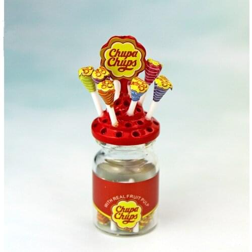 1/12 Scale Candy Can with candies Miniature Dollhouse lollipop for Dollhouse Decor Toys Kitchen Accessories Dessert Sugar