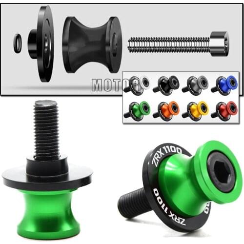 10mm Motorbike Swingarm Cover Sliders Spools CNC For Kawasaki ZRX1100 1999-2000 ZRX 1100 Swing Arm Stand Screws Slider Paddock