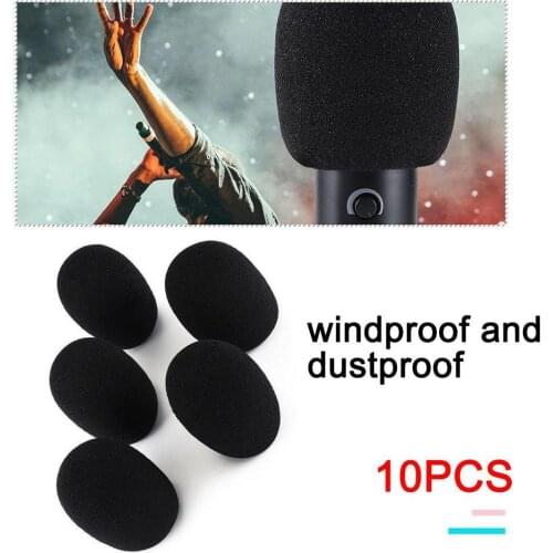 10PCS/set Black Replacement Foam Covers Windscreen Mic Sponge Microphone Covers Cover Windshield For Headset I7I8