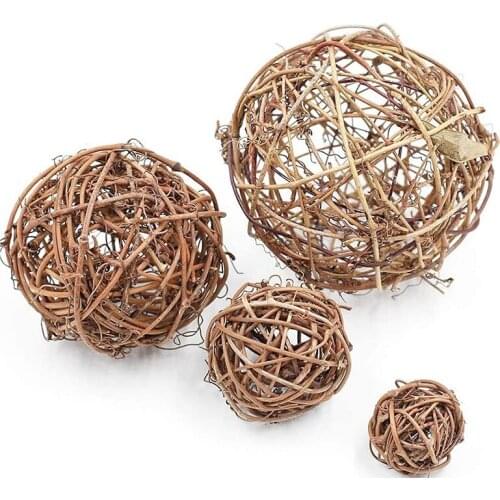 10 Pcs Easter Decoration Plant Party Home Ecru Cane Natural Primary Wedding Woven Cane Adornment Ball Shooting Props