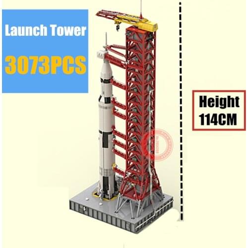 114CM High Building Blocks Toys Apollo Saturn No. 5 Launch Pad Building Kit Block Brick Use and 21309 Only the launch pad