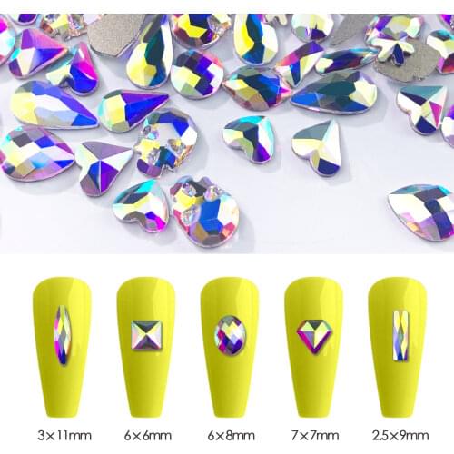 144pcs/bag Bling Crystal AB Nail Rhinestone Flatback Botton Maple Leaf Glass Stones For Nail Designs