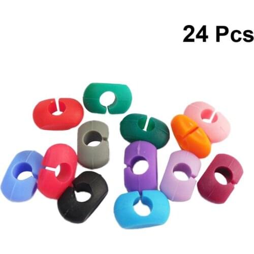 24pcs Silicone Wine Glass Mark Creative Wine Glass Recognizer Cup Distinguisher for Home Party Banquet (Mixed Color)