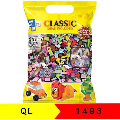 300pcs QL1493 Free Assembling Creative Basic Pieces of Small Particles Childrens Educational Building Blocks Gifts
