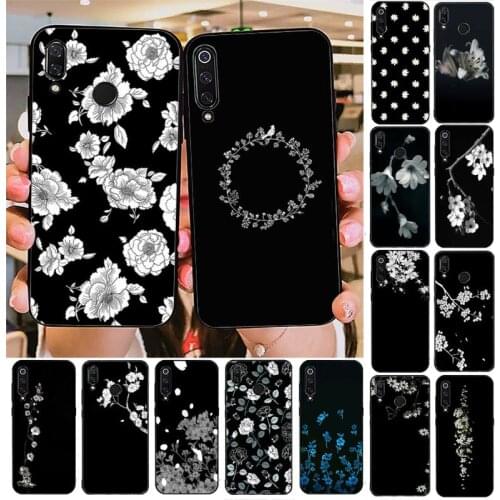 YNDFCNB Black White Flower Phone Case For Redmi note 8Pro 8T 6Pro 6A 9 Redmi 8 7 7A note 5 5A note 7 case