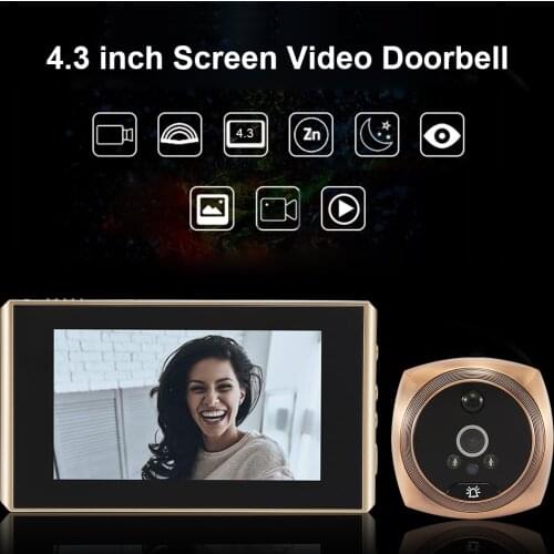 Digital Door Eye Camera Peephole Wide Angle Video Photo Peephole Night Vision Human Body Induction Electronic Doorbell Viewer