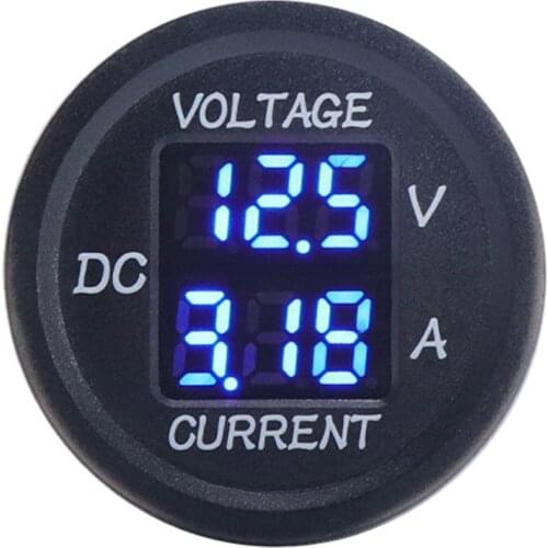 DC 9V to 48V 0-10A Digital Voltmeter Ammeter Voltage Current Meter LED Display for 12V 24V Electric Motorcycle Car Blue