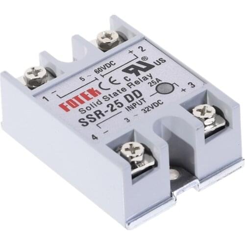 DC-DC Single Phase Solid State Relay SSR-25DD DC DC SSR Module 25A DD Input Voltage 3-32V DC TO 5-60V DC Output Load SSR 25DD
