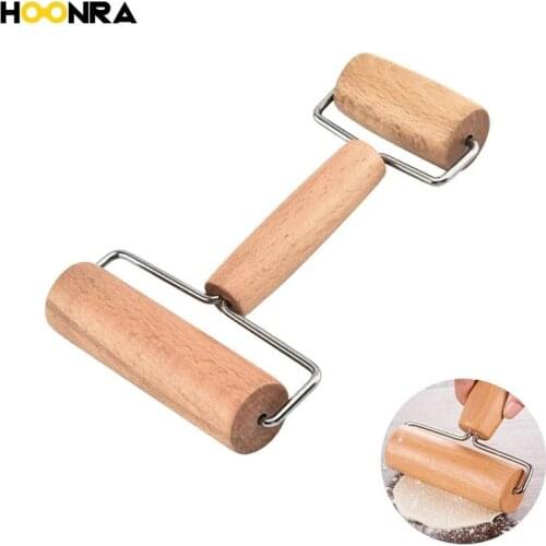 HOONRA Wooden Rolling Pin Non-stick Fondant Roller Cake Dough Roller Kitchen Cooking Baking Tools Accessories